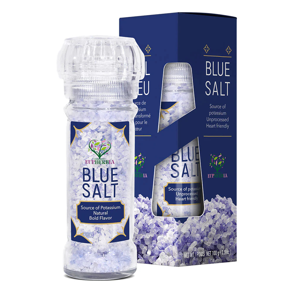 Sel Bleu Gros Grains - 100 g, Moulin Rechargeable