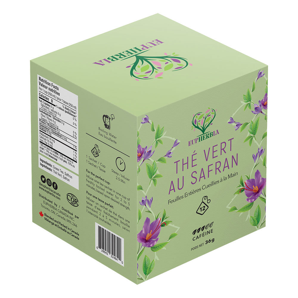 Thé vert au Safran en Sachets - Pack de 12 sachets