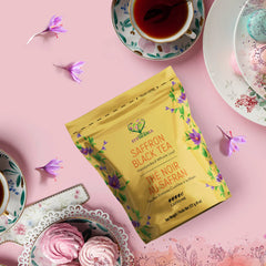 Thé Noir au Safran - Feuilles Entières, Enrichi en Safran - 227 g, Sachet Refermable